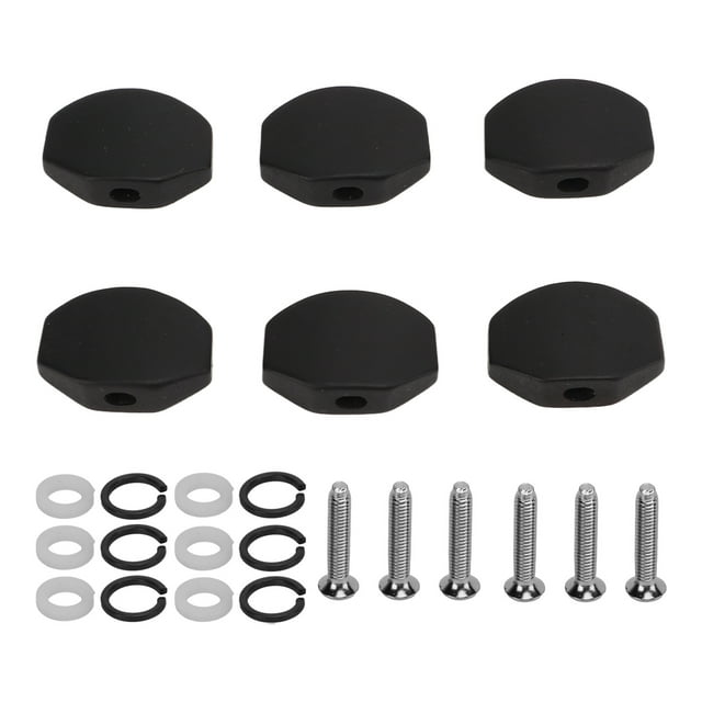 Botones de afinador Jadeshay 6 juegos de clavijas de afinación guitarra color Negro
