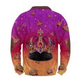 thumbnail image 4 of Resicozy Mardi Gras Sweatshirts for Men Printed Casual Long Sleeve Sweatshirt 1/4 Zipper Stand Collar Pullover Purple 1 L, 4 of 5