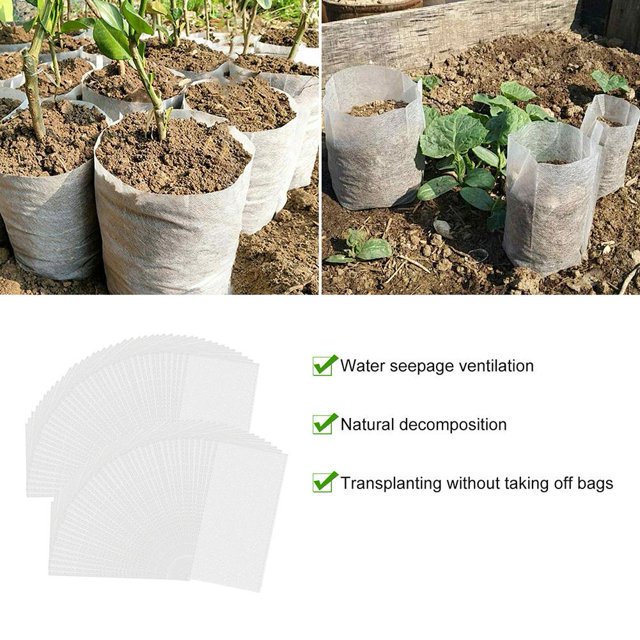 100 Uds. Bolsas para plantas tela no tejida biodegradable para plantas de tomate y flores de patata Likrtyny Para estrenar