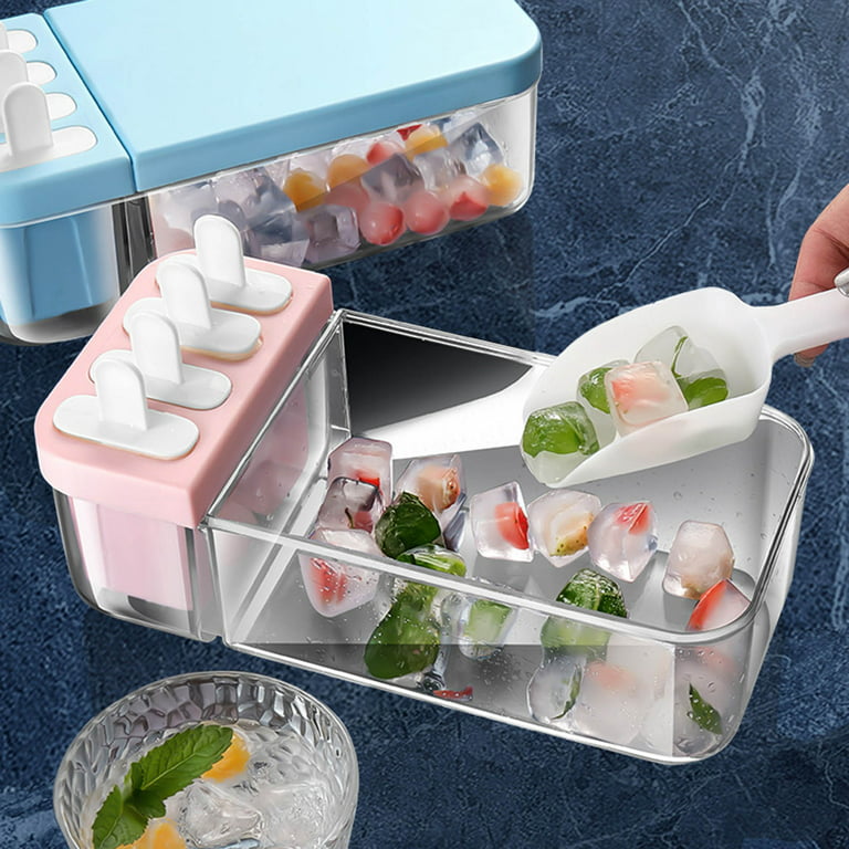 Large Ice Cube Maker Mold Square Kitchen Jelly Mould With Lid Ice