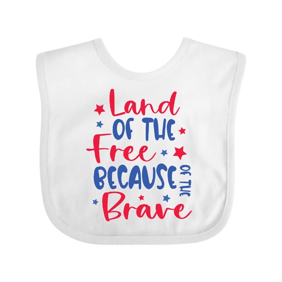 Inktastic Memorial Day Land of the Free Because of the Brave Boys or Girls Baby Bib