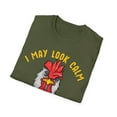 thumbnail image 5 of Hen Look Calm Novelty Apparel Pecked You 3 Times Unisex Softstyle T-Shirt, 5 of 7