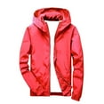 thumbnail image 1 of ManxiVoo Boys Lightweight Windbreaker Jacket for Spring Fall Winter Water Resistant Outdoor Coat 120 Size Red, 1 of 6