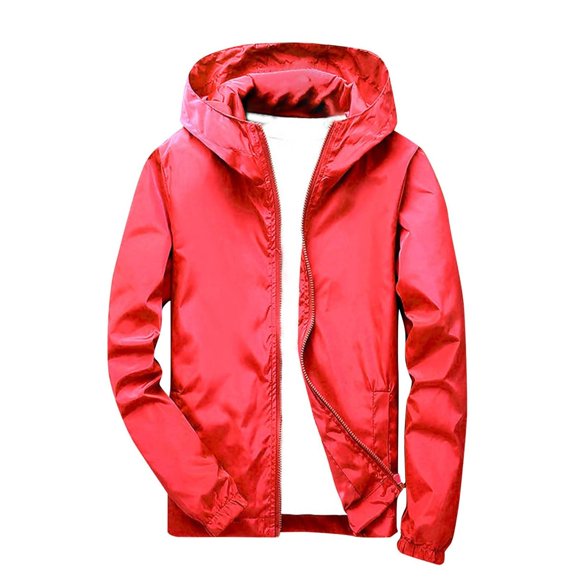 ManxiVoo Boys Lightweight Windbreaker Jacket for Spring Fall Winter Water Resistant Outdoor Coat 130 Size Red