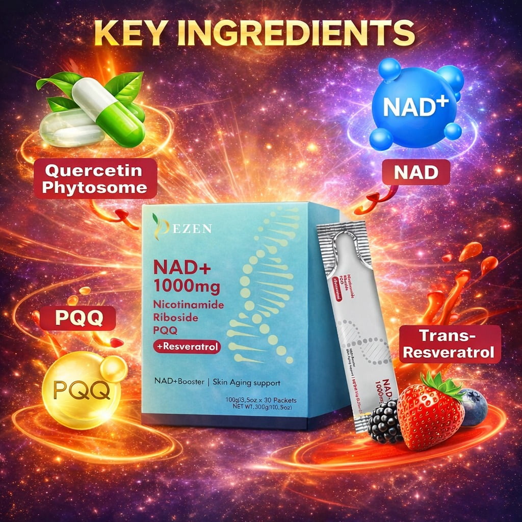 NAD+ Capsules & NAD Liquid Drink Mix Combo, Nicotinamide Adenine Dinucleotide Booster with NMN Alternative, Resveratrol & Vitamin B3, Cellular Energy & Healthy Aging, Pack 3