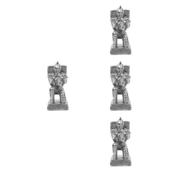 4pcs Knight Shape Pen Holder Desk Organizer Accessories Executive Desk Pen Stand Decoration For Office And Home Stationery Decor