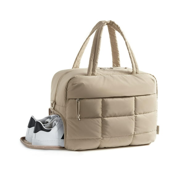 Bolsa de gimnasio BAGSMART para mujer resistente al agua Weekender Camel