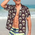 thumbnail image 7 of Bingfone Men's Short Sleeve Button Down Shirts Hawaiian funny Skull star Printed Beach Shirt, 7 of 7