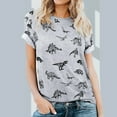 thumbnail image 2 of T Shirts for Women Cute Dinosaur Graphic Short Sleeved Tees Breathable Elegant T Shirts for Women Loose Fit, 2 of 5