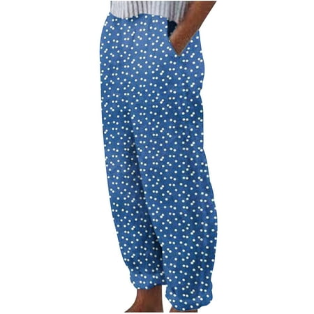 

HUPOM Womens Scrub Pants Joggers Womens Pants Carpenter High Waist Rise Short Slim Straight Blue S