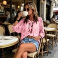 thumbnail image 4 of Womens Casual Rompers Summer Short Sleeve Polo V Neck Button Down Loose Fit Short Jumpsuits with Pockets, 4 of 5