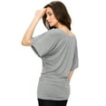 thumbnail image 4 of Made by Johnny Women's Boat Neck Short Sleeve Dolman Drape Top XXXXL HEATHER_GREY, 4 of 6