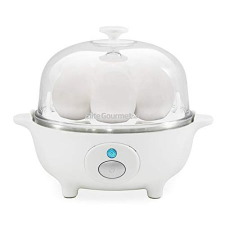 

Elite Gourmet EGC-007 Easy Electric Poacher Omelet Eggs & Soft Medium Hard-Boiled Egg Boiler Cooker with Auto Shut-Off and Buzzer Measuring Cup Included BPA Free 7 White