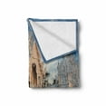 thumbnail image 2 of East Soft Flannel Fleece Throw Blanket, Palace Formed Building with Ornate Royal Curving Located in North History, Cozy Plush for Indoor and Outdoor Use, 70" x 90", White Green Blue, by Ambesonne, 2 of 6