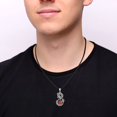 thumbnail image 2 of TANGPOET Dragon Necklace 925 Sterling Silver with Red Agate Personalized Vintage Punk Chinese Dragon Jewelry Gifts for Women Men…, 2 of 5