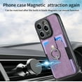 thumbnail image 5 of ELEHOLD Wallet Case for iPhone 14,with Card Holder 360° Rotation Ring Holder Stand Function Shockproof Anti-Scratch Protective Luxury Leather Purse Case,purple, 5 of 8