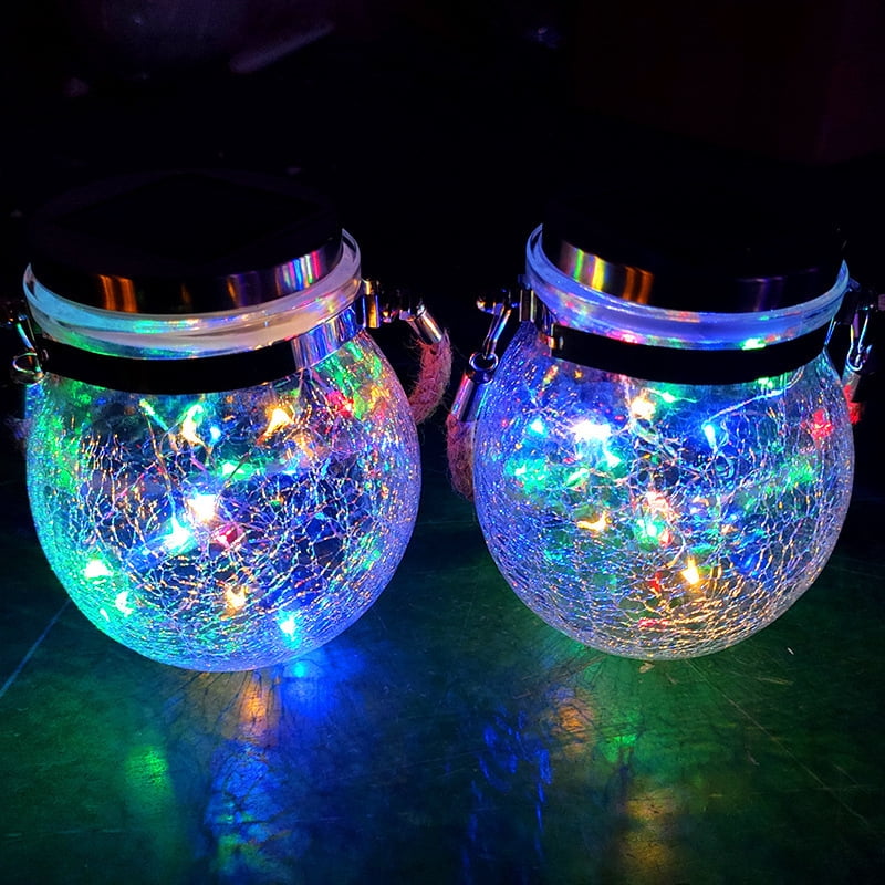 Decorative Solar LED Glass Light Garden Lighting, LED Garden Lighting, 2 Pack LED String Lights, Solar Lamp Decoration for Christmas, Parties, Festivals
