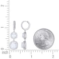 thumbnail image 2 of Sterling Silver Womens Cushion-Cut Round Cubic-Zirconia Halo Square Fashion Dangle Hoop Earrings, 2 of 2