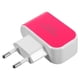thumbnail image 4 of Cargador universal de pared con 3 puertos USB y LED, con enchufe europeo (rosa y rojo), 4 of 8