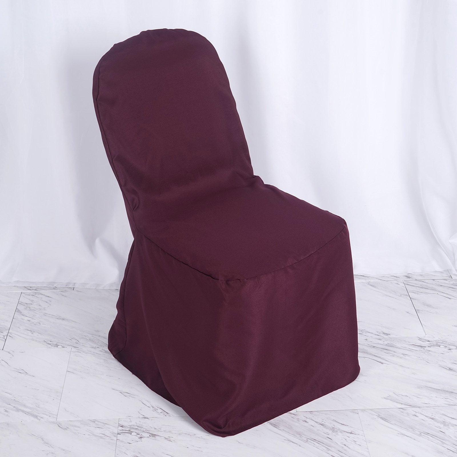Efavormart Round Top Polyester Banquet Chair Covers Linen Dinning Chair