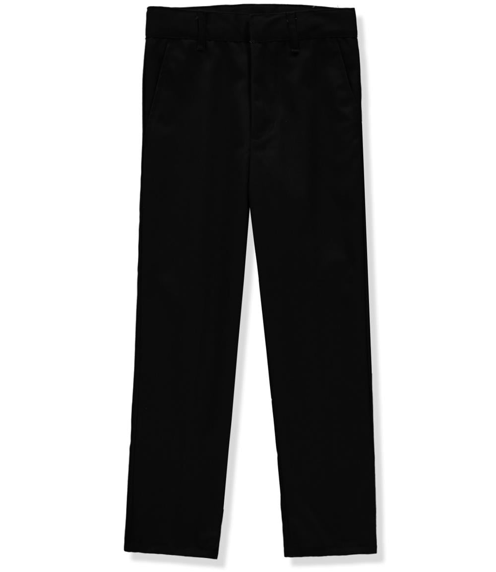 Galaxy Boys 820 Flat Front School Uniform Pants, Husky Black 8H