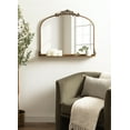 thumbnail image 3 of Kate and Laurel Arendahl Traditional Vintage Arch Mirror with Shelf, 33 x 26, Gold, Baroque Antique Arched Wall Mirror with Functional Shelf for Use as Vanity Bathroom Mirror or Cute Nursery Mirror, 3 of 9