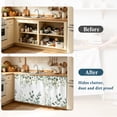 thumbnail image 4 of Teal Eucalyptus Leaves Sink Skirt 11"W x 13"L,Dustproof Under Sink Curtain Skirt for Bathroom Kitchen,Summer Botanical Spring Weeping Adhesive Short Curtain Vanity Cover for Laundry Closet Shoe Rack, 4 of 8