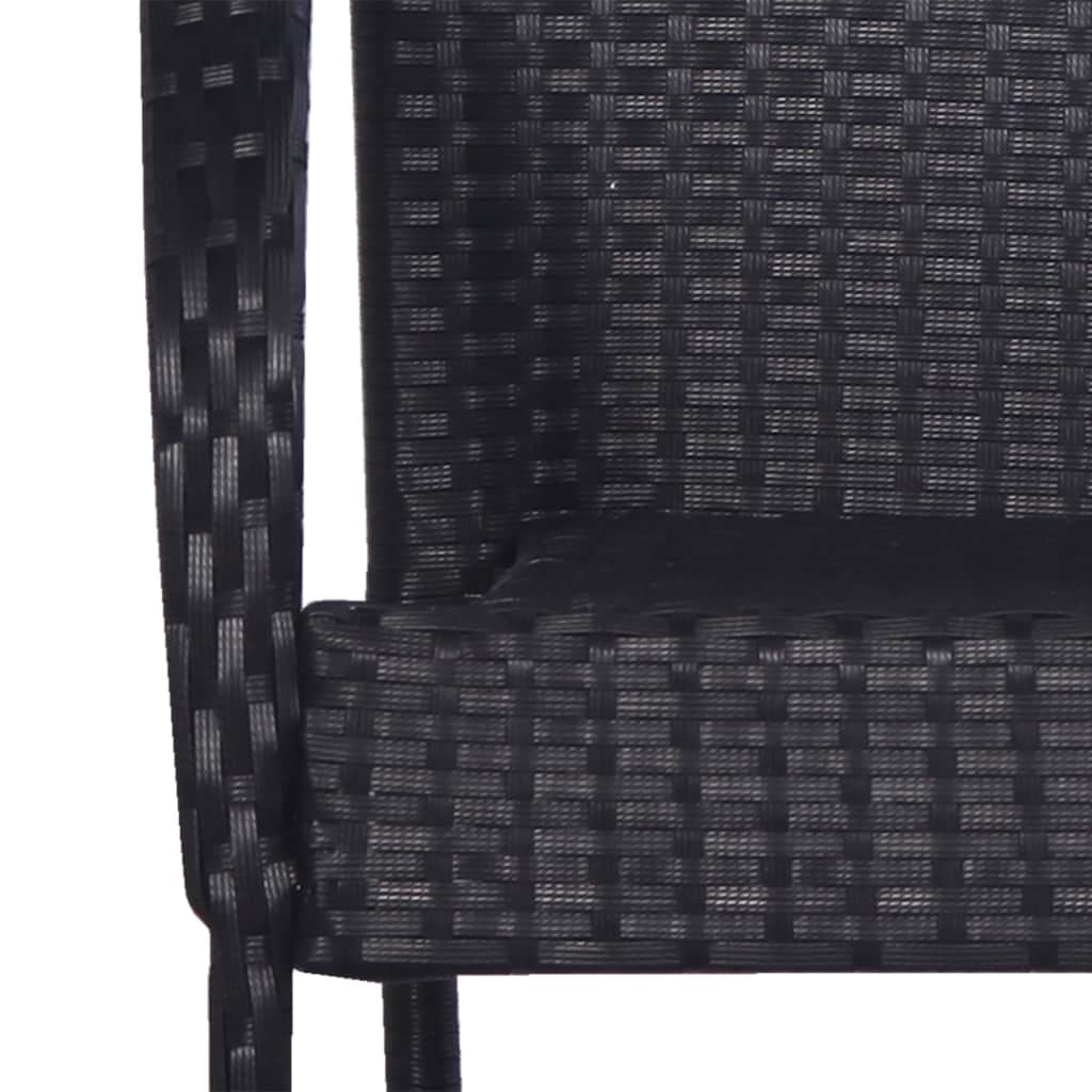 Kepooman 2 Pcs Outdoor Patio Stackable Rattan Wicker Arm Chairs Set, Black