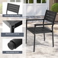 thumbnail image 4 of Pellebant 2 Pack Aluminum Dining Chairs Outdoor Armchair Set in Black, 4 of 7