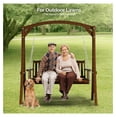 thumbnail image 7 of JTAOT Heavy Duty 880 LBS 5 FT Wooden Porch Swing Outdoor, Outdoor Hanging Swing Bench (5 FT, Rustic), 7 of 7