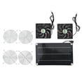 thumbnail image 2 of Ventilador solar portátil, seguro, respetuoso con el medio ambiente, extractor doble con panel solar para casa de mascotas DC 12 V, 2 of 8