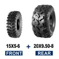 thumbnail image 2 of MaxAuto Set of 4 15X5-6 Front Tires & 20X9.50-8 Rear Lawn Mower Turf ATV Tires, 2 of 7