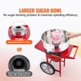 thumbnail image 5 of KFFKFF Commercial Cotton Candy Machine with Cart Sugar Floss Maker 1000W Red, 5 of 7
