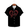 thumbnail image 5 of BiZtdJrK Mens Shirts Short Sleeve, Valentine Outfits Fashion Graphic Loose-Fit Turndown Collar Tshirt Vacation Summer Blouses Multicolor 5XL, 5 of 6