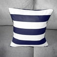 thumbnail image 3 of Cotton 2 Inch Stripe Decorative Throw Pillow/Sham Cushion Cover Navy & White, 3 of 3