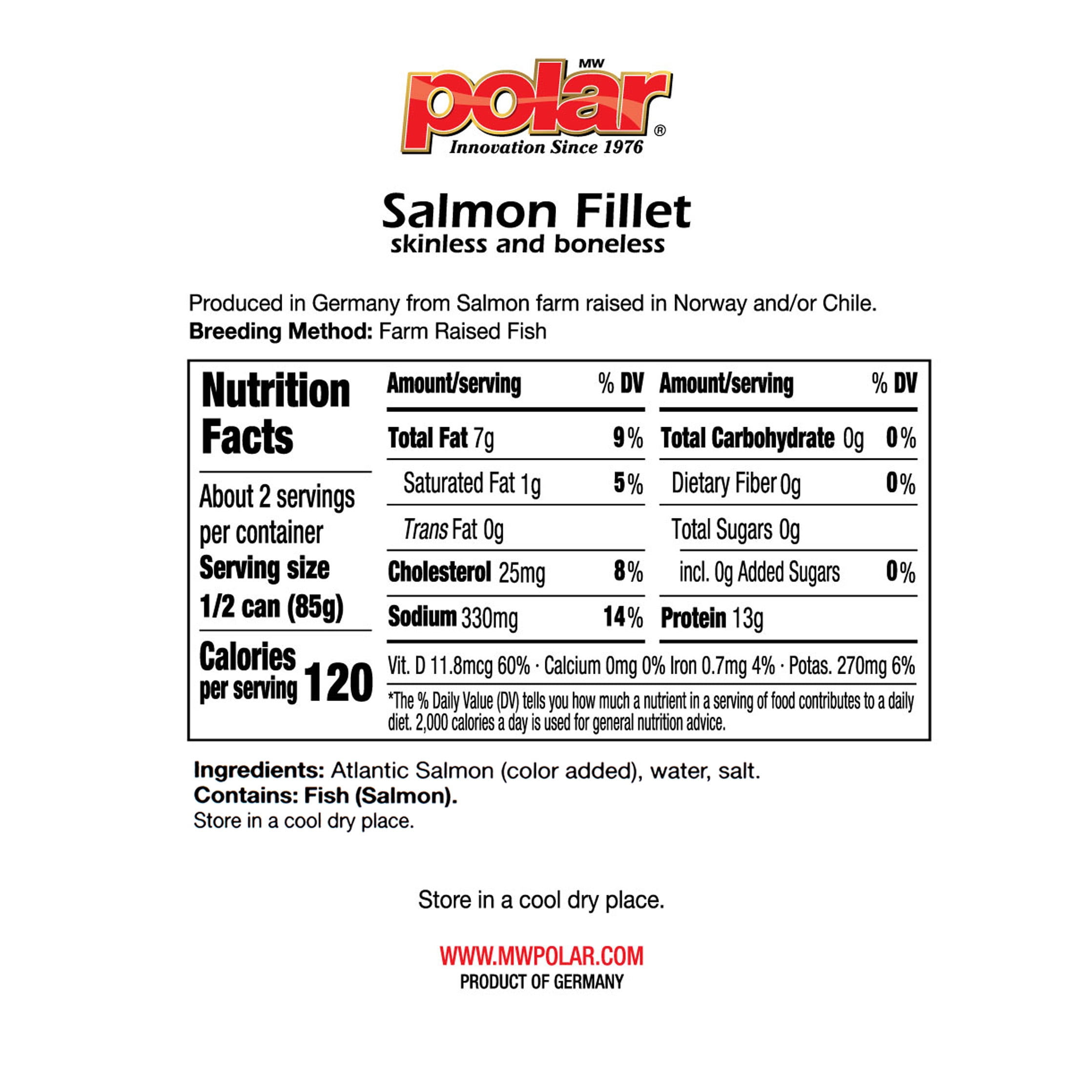 (4 pack) MW Polar Premium Pink Salmon Fillets in Brine, Skinless & Boneless Canned Salmon, Ready-to-Eat Tinned Fish, High Protein & Keto-Friendly, 7.05 oz Can