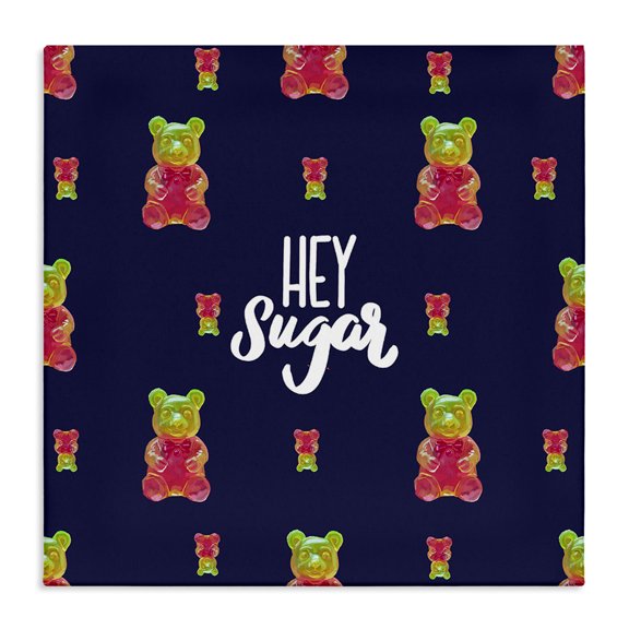 Stupell Industries Contemporary Hey Sugar Candy Bear Canvas Art, 17 x 17, by Amelia Noyes