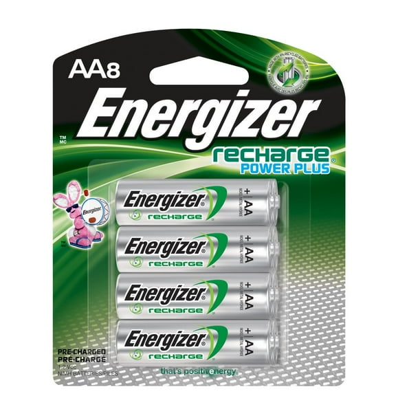 Energizer Recharge Power Plus AA 2300 mAh Rechargeable Batteries, Pre-Charged, 8 count