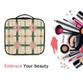 thumbnail image 6 of FORMRS Travel Makeup Bag Large Capacity Train Case Cosmetic Organizer with Adjustable Dividers, Retro Green Stars, 6 of 8