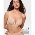 thumbnail image 2 of Women's Cosnufy Sheer Front Closure Bra Demi Sexy Seamless Unlined Mesh Underwire Bra, 2 of 6