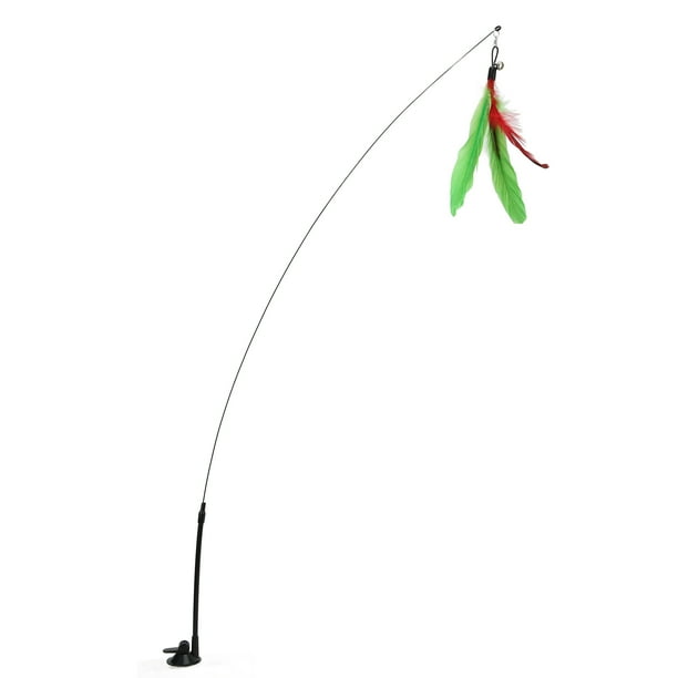 Varita Mágica Para Gatos Con Ventosa - Juguete Interactivo Con Plumas, Doble Extremo, Flexible