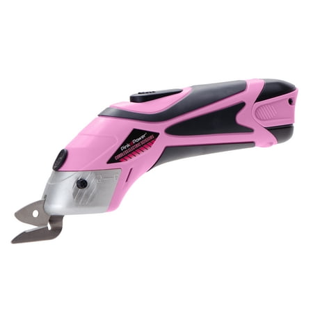Pink Power Electric Fabric Scissors for Crafts, Scrapbooking, Cardboard - Cordless Cutting Tool