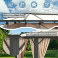 thumbnail image 4 of Aoxun 12x20FT Hardtop Gazebo, Aluminum Frame Permanent Pavilion with Curtains and Netting, Outdoor Polycarbonate Double Roof Canopy, Designed for Garden, Lawns, Patio, 4 of 7