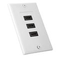thumbnail image 1 of Panel de video HD HDMI Bling Bling de 3 puertos adaptador de concentrador USB toma de pared, 1 of 8