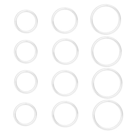 12 Pcs Clear Nose Rings, 18G Bioflex Septum Rings, Clear Piercing Retainers for Surgery, 8/10/12mm, Body Piercing Jewelry for Women Girls Men, Lip Cartilage Tragus
