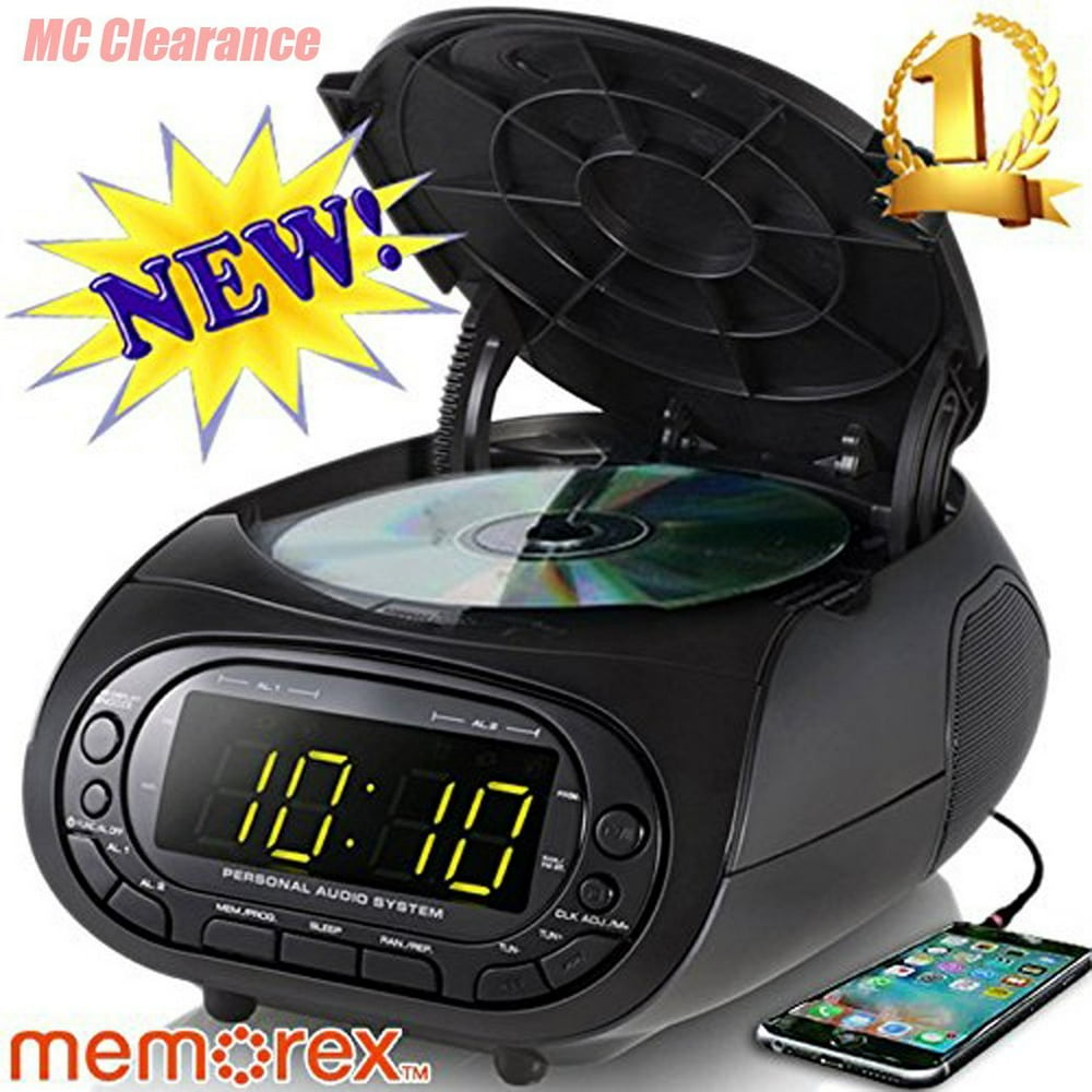 Memorex MC7264 CD Top Loading CD Dual Alarm Clock AM_FM Stereo Radio