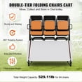 thumbnail image 2 of 84 Chairs Folding Chair Cart Heavy Duty Iron Mobile Stackable Chair Dolly, 2 of 8
