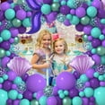 Janinus Mermaid Balloon Garland Arch Kit Teal Blue and Purple Balloons Arch Kit Mermaid Tail