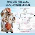 thumbnail image 4 of Oversized Wearable Blanket Hoodie,Red Mushroom Flower White Pattern Sherpa Blanket Hoodie with Super Pockets,Super Warm Fuzzy Pullover for Women & Men, 4 of 6