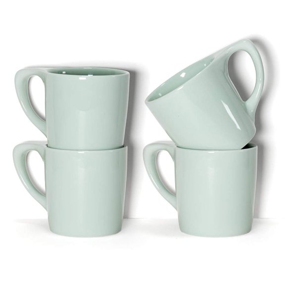 notNeutral LINO 10 oz Porcelain Coffee Cups | Sage Green Set of 4